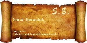 Sand Benedek névjegykártya