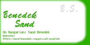 benedek sand business card